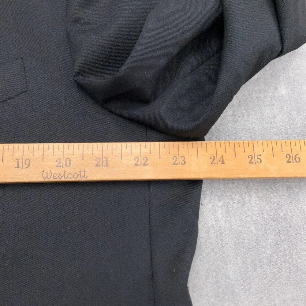 JNY Jones New York Blazer‎ Men 43R Black Classic Career Wool Suit Jacket VTG